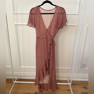 Floral maxi wrap dress